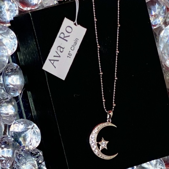 Ava Ro Jewelry Ava Ro Sterling Silver Chain With Moon Charm Poshmark
